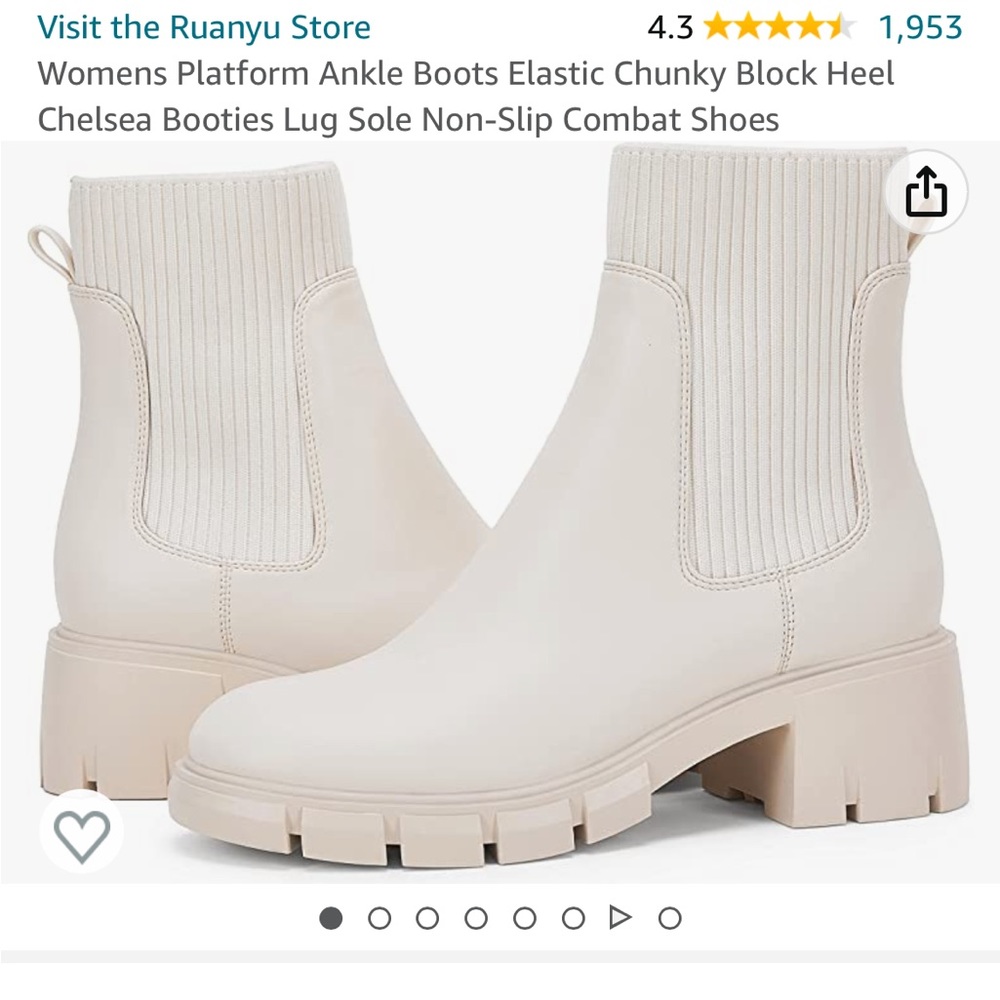 3/$25 ⭐️ Cream Platform Combat Boots